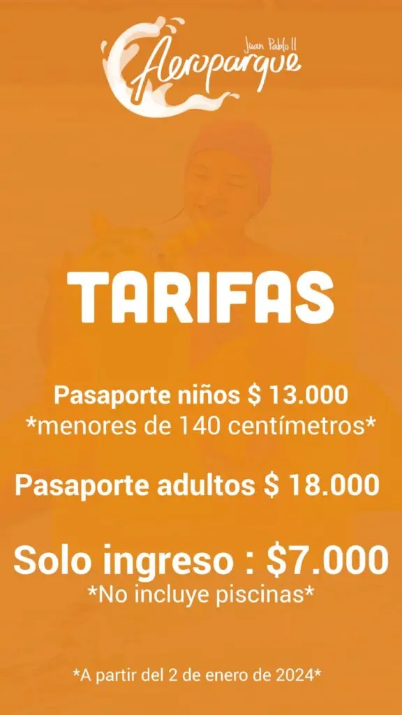 Tarifas Aeroparque Juan Pablo II - 2024